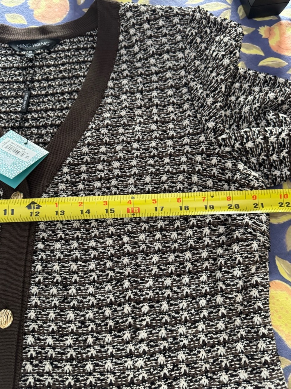 Ming Wang Brown & White Knit Suit  L/XL
